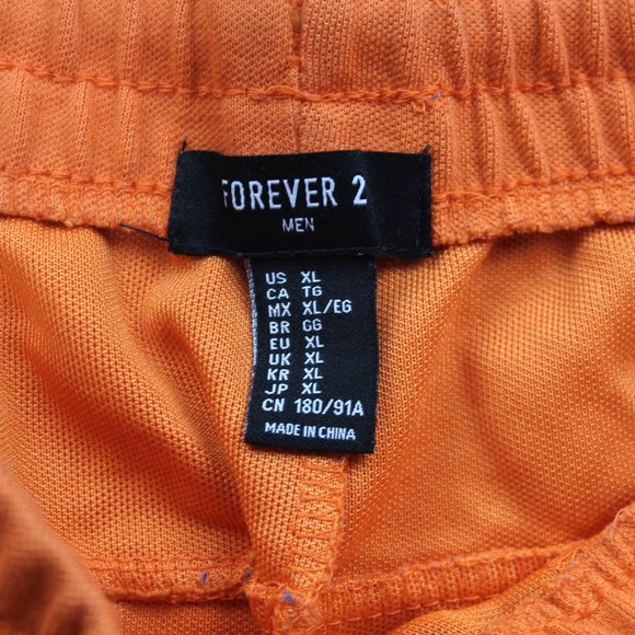 Forever 21 Mens Orange Drawstring Zipper Jogger Stretch Athletic Sweatpants XL - Picture 2 of 3